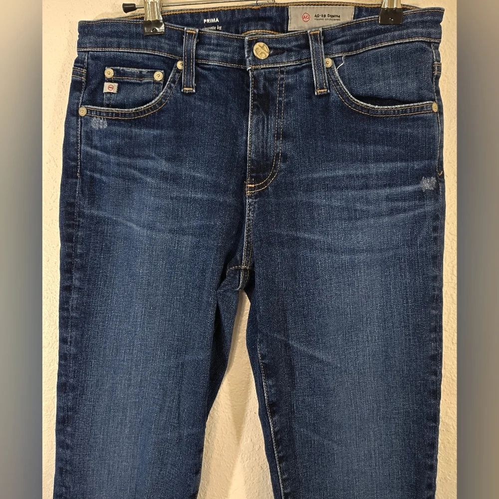 AG Prima Cigarette Leg Light Distressing Classic Preppy Festival, size 27R